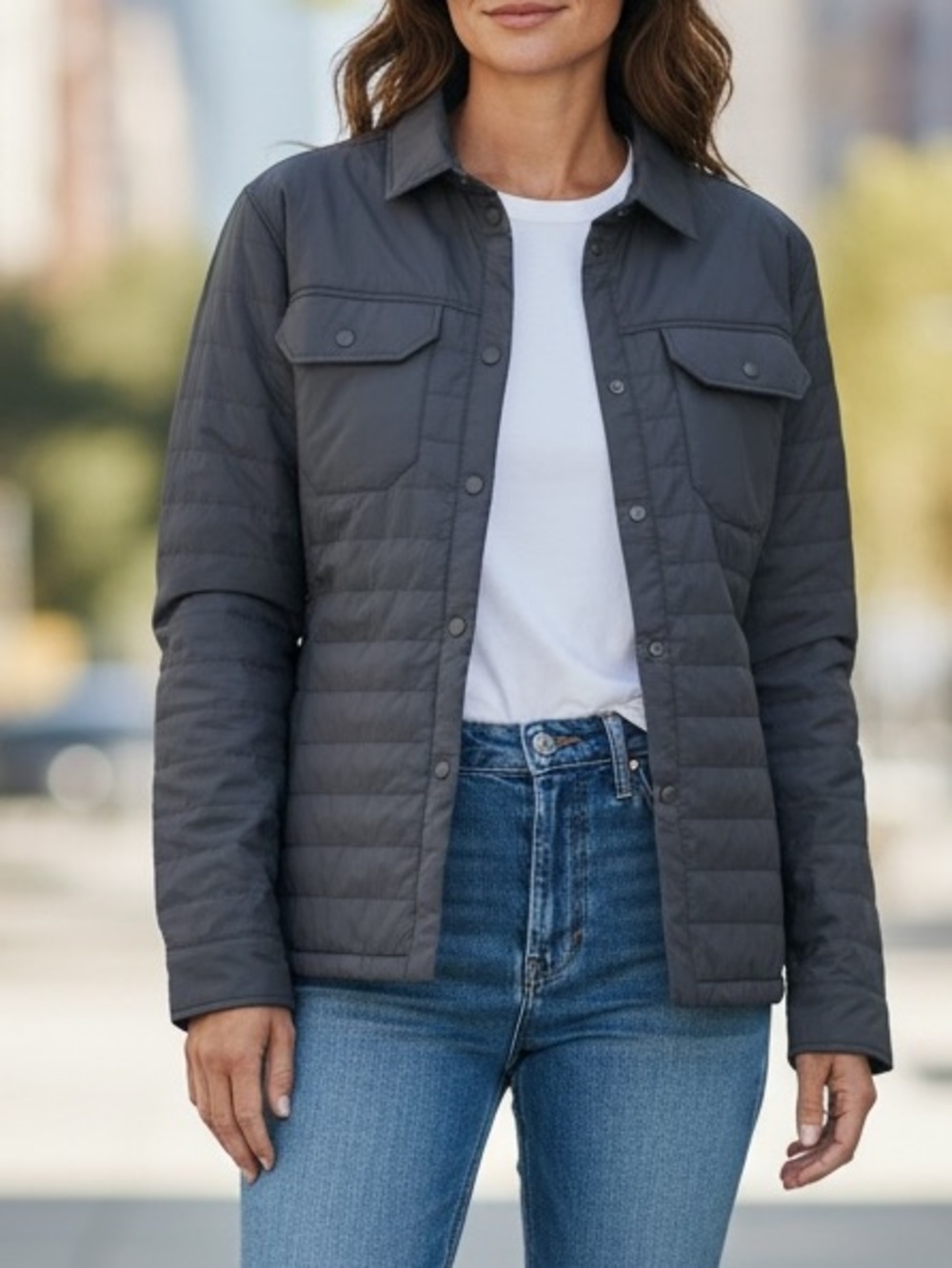 Kuhl The One Fleece Lined Snap Jacket Womens Large Gray Outdoor Shacket